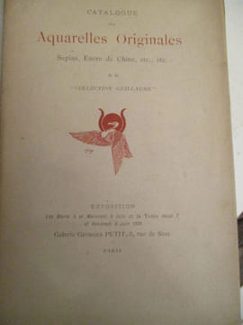 catalogue des aquarelles originales sépias, encre de chine, etc .. ayant servi aux illustrations de la collection guillaume. undefined