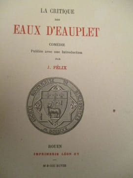 la critique des eaux d'eauplet - comédie . undefined