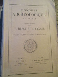 congrès archéologique de france 81e session tenue à Brest et a Vannes