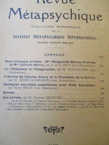 Revue métapsychique