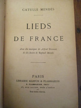 Lieds de france. Catulle Mendès