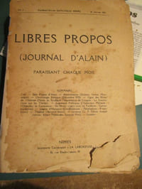 Libres propos (Journal d'Alain)
