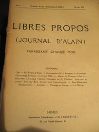 Libres propos (Journal d'Alain)