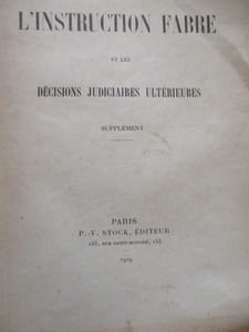 L'instruction Fabre et les décisions judiciaires ultérieures supplement