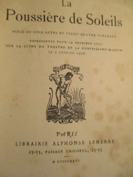 La poussière de soleils pièce en cinq actes et vingt-quatre tableaux représentée pour la première fois sur la scène du théatre de la ...