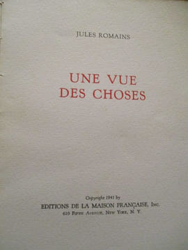 Une vue des choses. Jules Romains
