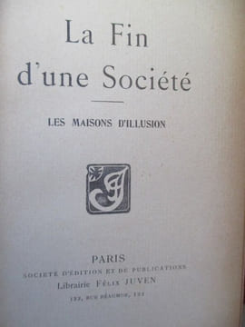 La fin d une société les maisons d illusion. Tameyr (Maurice)