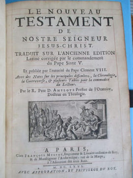 Le nouveau testament de nostre seigneur Jesus-Christ traduit sur l'ancienne édition Latine corrigée par le commandement du Pape Sixte V et publiée par ...