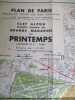 carte geographique de Paris dressé spécialement pour les grands magasins du printemps. Grands magasins du Printemps