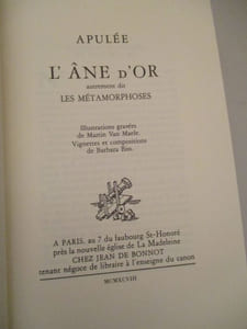 L'Ane d' Or autrement dit les métamorphoses