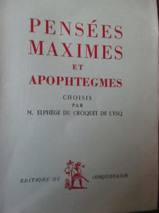 Pensées maximes et apophtegmes