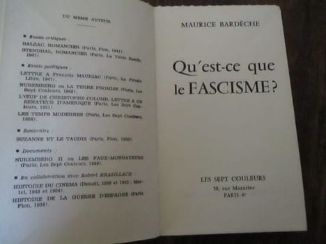 Qu'est-ce que le fascisme. Bardèche (Maurice)