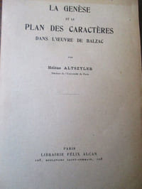 la genese et le plan des caracteres dans l oeuvre de balzac