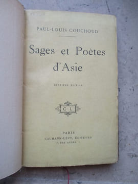 Sages et poetes d asie. Couchoud (Paul Louis)