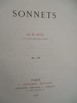 Sonnet. De M. Hixe de l'académie des Robins