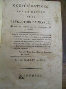 Considérations sur la nature de la révolution de france et sur les causes qui en prologent la durée