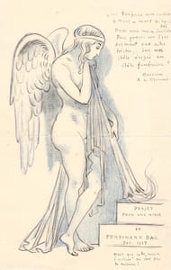 Lettre autographe signée enrichie d’un dessin, et 3 dessins. 1911-1922.