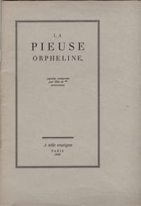 LA PIEUSE ORPHELINE, saynète composée par Mlle de *** conventine. 