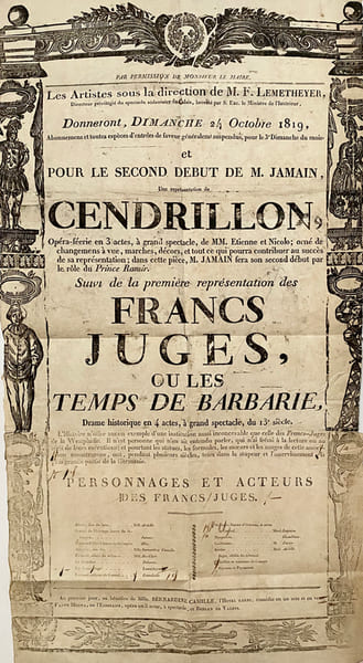 TH&Eacute;&Acirc;TRE DE CALAIS. Dimanche 24 octobre 1819. . (AFFICHE)