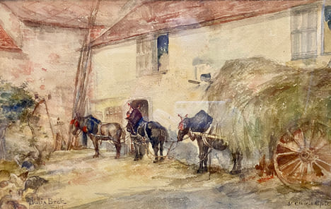 Cour de ferme à Saint-Clair-sur-Epte.. BECK (Julia).