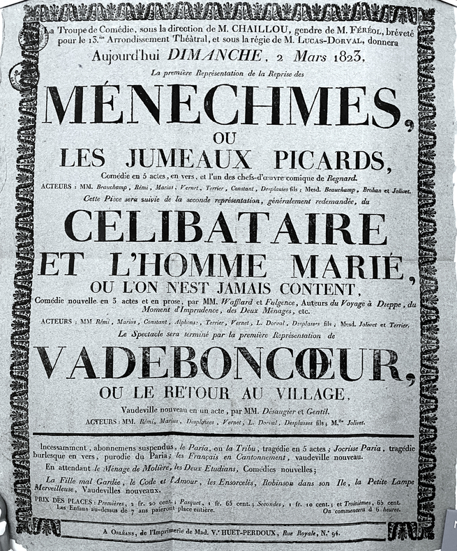 THÉÂTRE D'ORLÉANS. (AFFICHE)