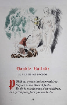 LES DEUX TESTAMENTS DE MAISTRE FRANÇOIS VILLON. Avec le Codicille et les Ballades. Illustrés de gravures sur cuivre originales par Maurice Leroy.
. ...