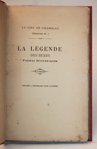 LA LÉGENDE DES SEXES. POÈMES HYSTÉRIQUES.
