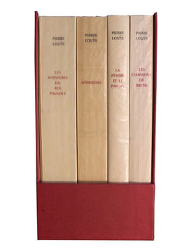 Coffret de 4 ouvrages de Pierre Louÿs : Aphrodite, Mœurs Antiques, avec des illustrations de Jean Berque - Les Aventures du Roi Pausole, avec des ...