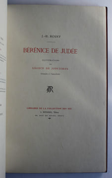 BÉRÉNICE DE JUDÉE. Illustrations de Léonce de Joncières gravées à l'eau-forte. J.-H. ROSNY