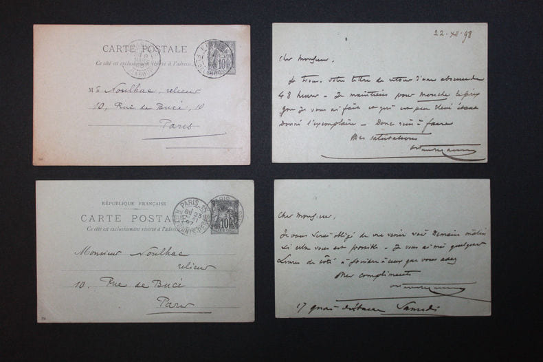 6 Lettres autographes au relieur Noulhac. Octave Uzanne