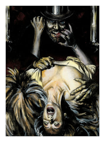 Dessin original (gouache). Jack the Ripper. 