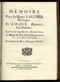 AFFAIRE DU COLLIER DE LA REINE MARIE-ANTOINETTE. RECUEIL DE PIÈCES
Cagliostro La Motte Valois
