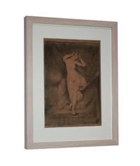 "Le lever d'une nymphe" fusain original 