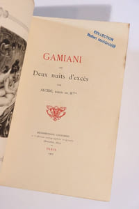 Gamiani ou Deux nuits d'excès par Alcide, Baron de M***.
