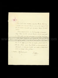 Comte de Buffon Lettre signée à Thouin Montbard naturaliste