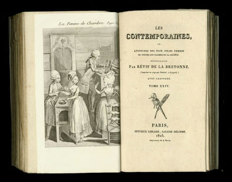 Les Contemporaines ou Aventures des plus jolies femmes de toutes les classes de la société, recueillies par Rétif de la Bretonne. Imprimé en 1790 par ...