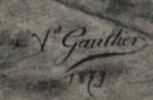 fusain dessin original scène XVIe siècle courrier.  A. Gaultier