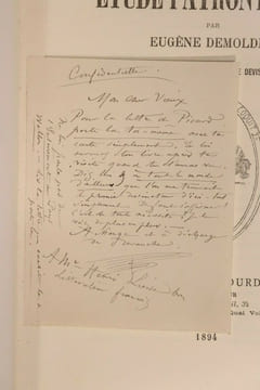 Etude Patronymique par Eugène Demolder, avec quelques reproductions brutales de devises inédites du temps.
+ Billet autographe . Eugène Demolder. ...