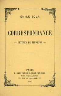 CORRESPONDANCE. Lettres de jeunesse. Eo