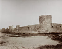 2 photographies ancienne citadelle remparts Aigues-Mortes vers 1860 RARE