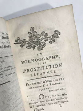 LE PORNOGRAPHE OU IDÉES D'UN HONNÊTE-HOMME SUR UN PROJET DE RÈGLEMENT POUR LES PROSTITUÉES. Nicolas-Edme RESTIF DE LA BRETONNE (RÉTIF DE LA BRETONNE)