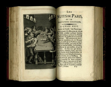 Les Nuits de Paris ou le Spectateur-Nocturne.
. Nicolas-Edme Rétif de la Bretonne [Restif de la Bretone]
