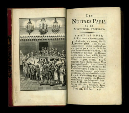 Les Nuits de Paris ou le Spectateur-Nocturne.
. Nicolas-Edme Rétif de la Bretonne [Restif de la Bretone]
