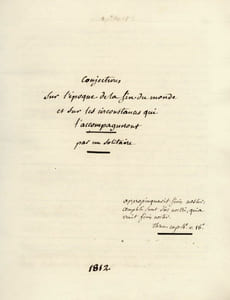 [MANUSCRIT AUTOGRAPHE EN PARTIE INÉDIT]

Conjectures sur l'époque de la fin du monde et sur les circonsctances qui l'accompagneront. Par un Solitaire [Gouazé].
