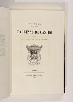 L'ABBESSE DE CASTRO avec des illustrations d'Eugène Courboin.
. STENDHAL (Henri Beyle, DE). Eugène COURBOIN, illustrateur. Angelo MARIANI ...