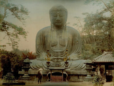 Yokohama shashin ou Album de 50 photographies tirées sur papier albuminé contrecollées sur carton (recto et verso), sous plats épais en bois laqué décoré, peint à la main, avec grande scène incrustée sculptée d'ivoire, nacre et corail (feuillages, fleurs et oiseau sur la branche).