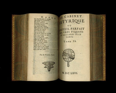 LE CABINET SATYRIQUE ou Recueil Parfait des vers piquans et gaillards de ce temps. Tiré des secrets cabinets des sieurs de Sigognes, Regnier, Motin, Berthelot, Maynard, et autres des plus signalés Poètes de ce siècle. Dernière édition, revue, corrigée et de beaucoup augmentée