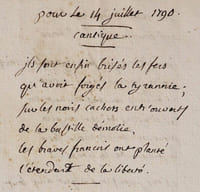 [REVOLUTION FRANCAISE] CANTIQUE. Pour le 14 juillet 1790.

