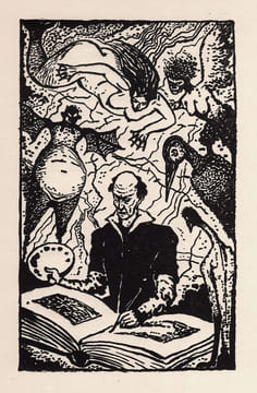 Un livre rare imprimé à 75 exemplaires à Prague en 1933 : 3 contes pour les bibliophiles d'Octave Uzanne illustrés de 7 bois gravés par le maître du ...