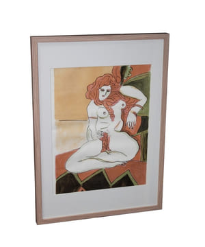 ESTAMPE ORIGINALE ÉROTIQUE.
Redhead (titre non contractuel)
. MASUO IKEDA, Ikeda Masuo (1934-1997), peintre, illustrateur, sculpteur, céramiste, ...